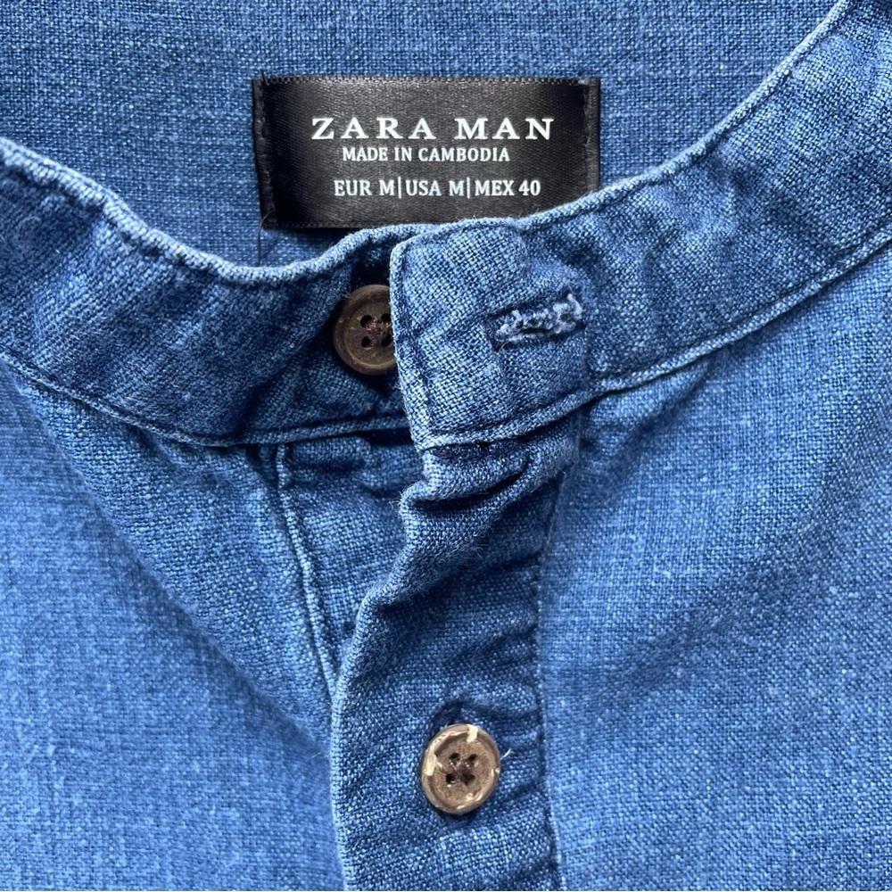 Indigo Linen Tunic With Patchwork - image 4